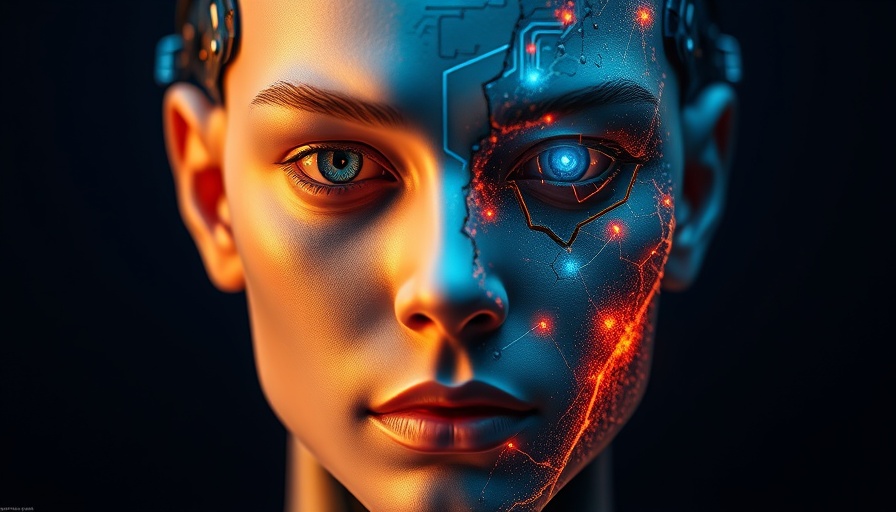 Illustration of LLMs abandoning correct answers under pressure, half-human and half-machine face.