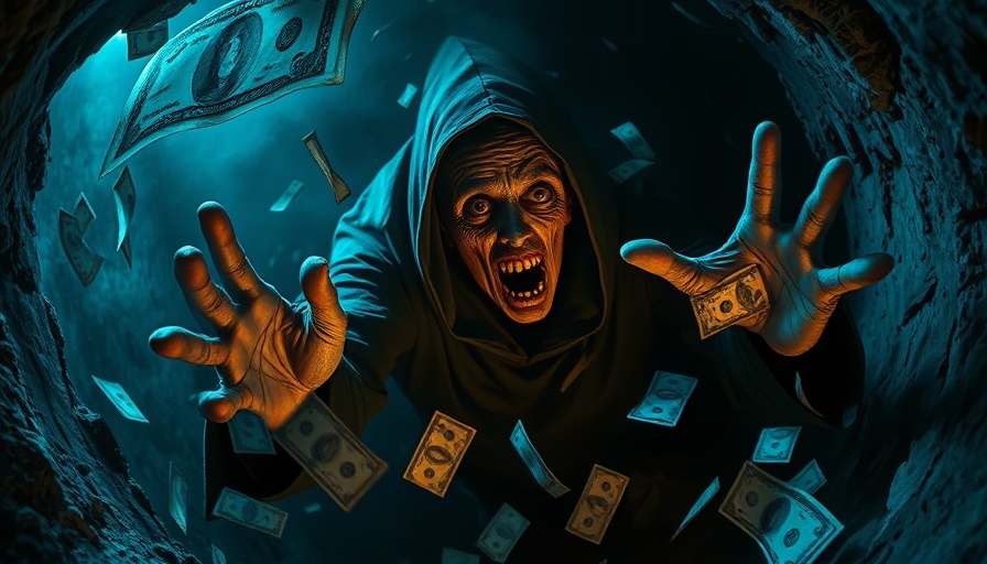 Dark figure reaching for money in hole, symbolizing IRS tax fraud identity theft scheme.