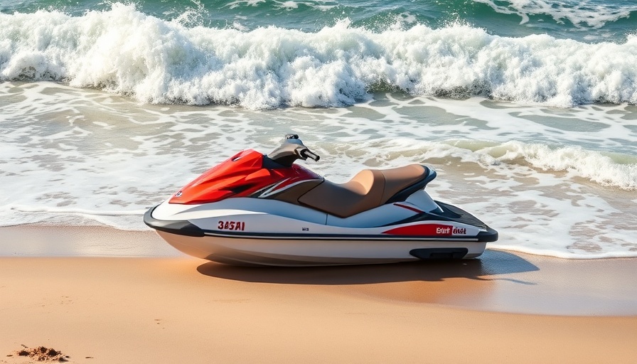 Jet ski on Cabo beach with waves crashing - Jet Ski Safety in Cabo