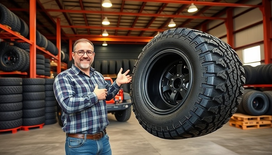 Mickey Thompson Tires Off-Road Strength displayed in showroom with Jeep.