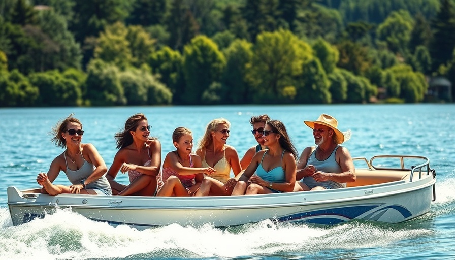 Labor Day Weekend Boating Trends: Group enjoying water activities on a lake.