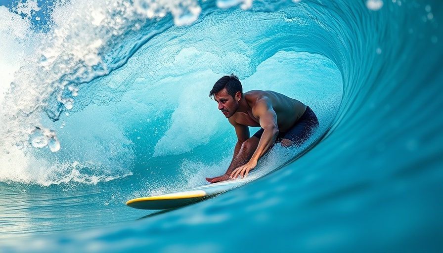 Rob Machado surfing in a wave tube for The Drifter Anniversary