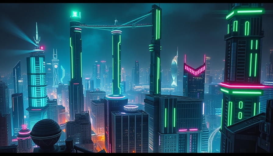 North Korean hackers cybercrime scheme in a neon cyberpunk cityscape