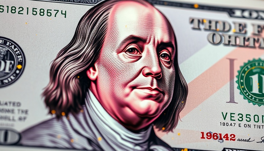 Vibrant artwork of US dollar with gold flecks symbolizing gold paste smuggling.