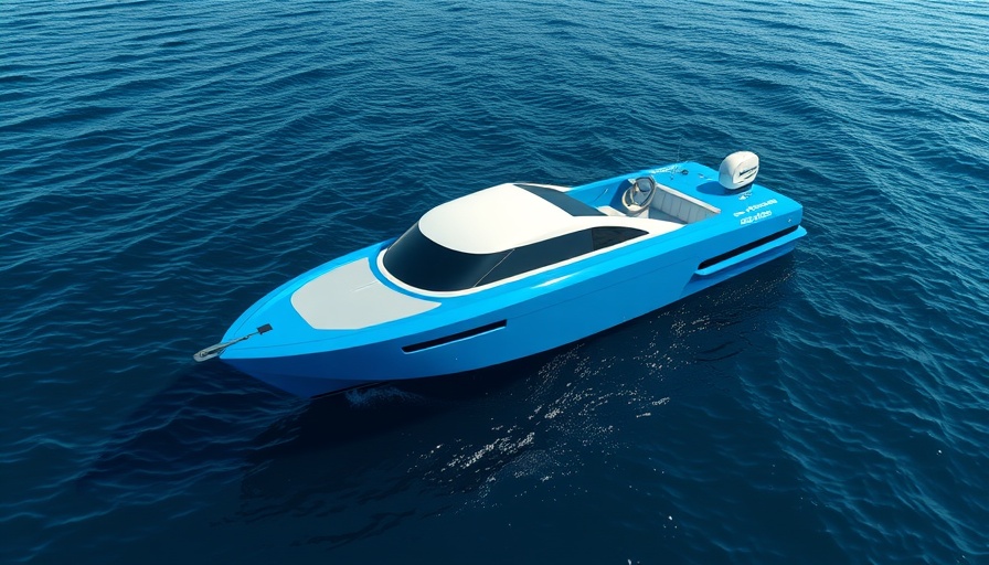 Z11 Electric Tender sailing on a calm blue ocean in sunny weather.