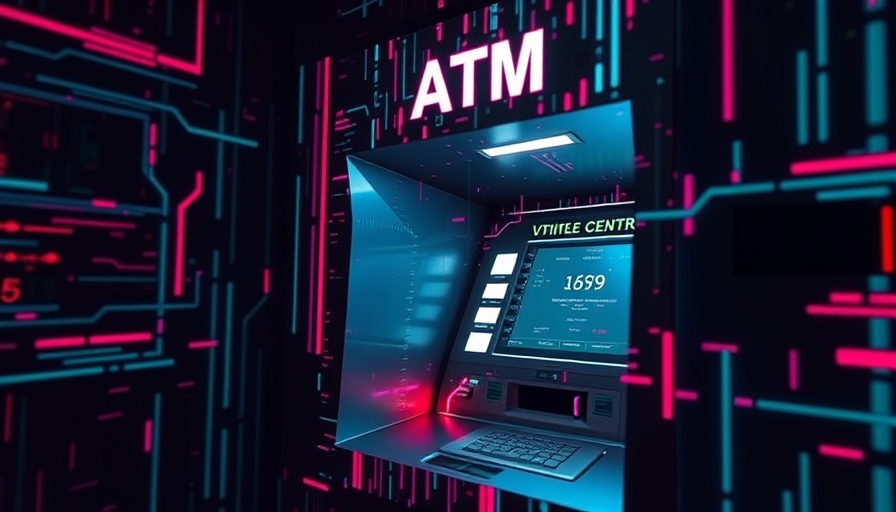 ATM glitch showing digital distortion, reflecting a financial error.