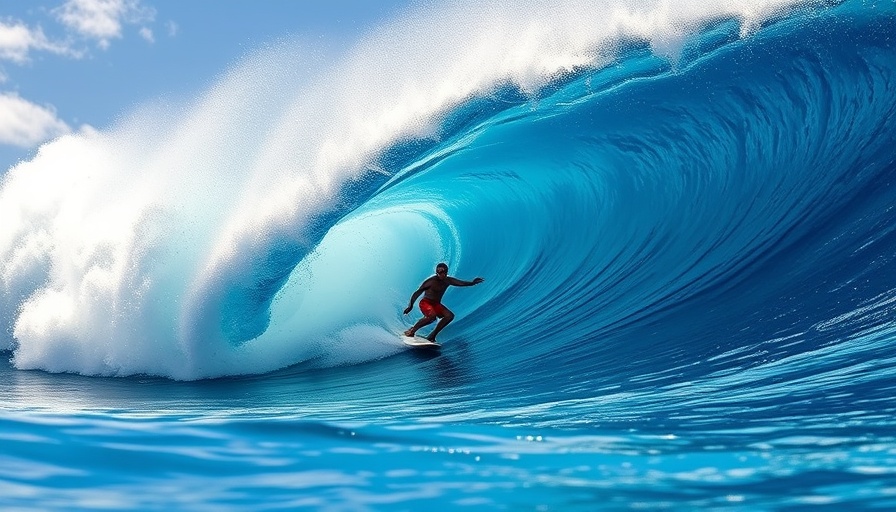 Exhilarating Teahupo’o surfing experience with vibrant blue wave