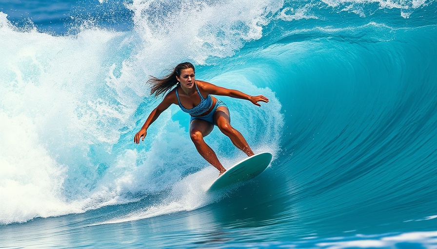 Woman surfing massive wave in Big Wave Challenge paddling event.