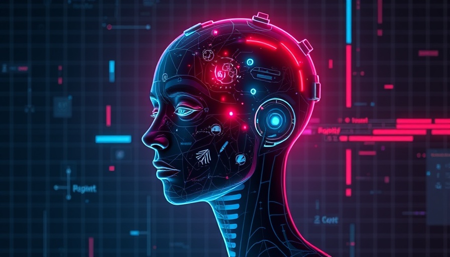 Futuristic digital head depicting persona vectors in AI within a grid.