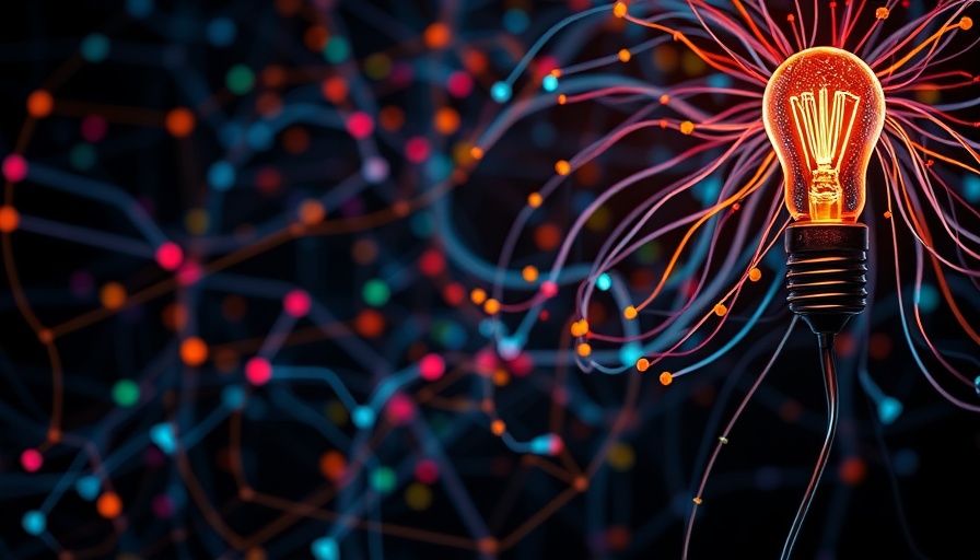 AI observability architecture visual with data flow and light bulb.