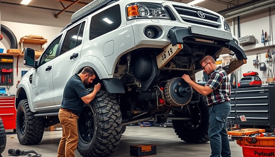 Garage scene during Dana Ultimate 60 axle swap on SUV.