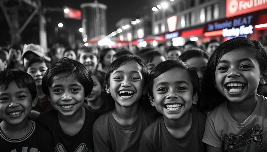 Children at an evening community event, Surfer Philanthropy and Community Impact.