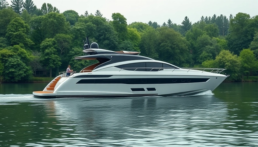 Sleek Grand Banks GB60 Skylounge yacht for sale cruising on river