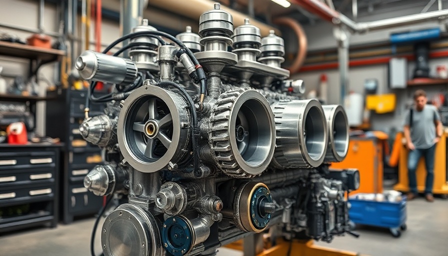 Advanced roller valvetrain engine setup for Jeeps in garage.