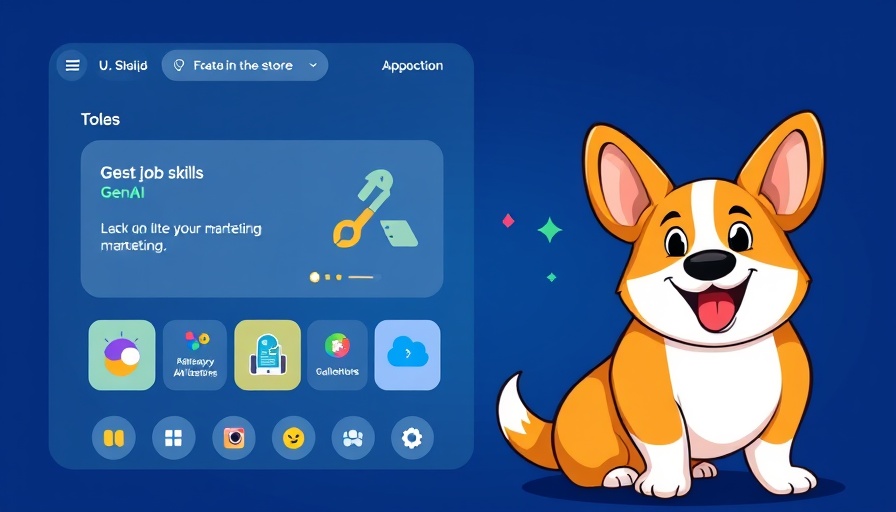 AI tutoring app Cosmo for job skills interface with cartoon corgi