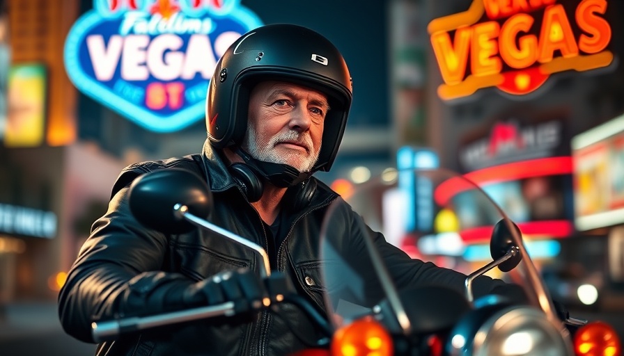 Las Vegas motorcycle community events at night.