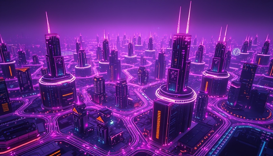 Cohere Command A Reasoning digital cityscape with glowing network.