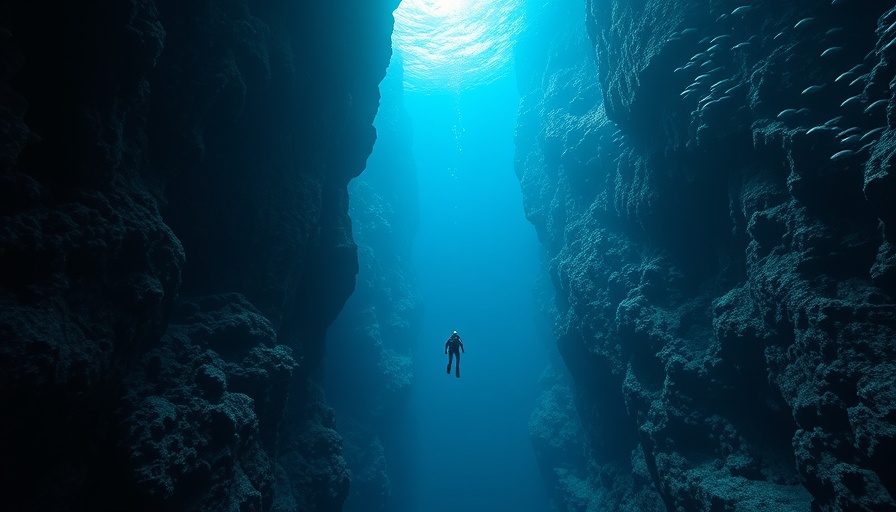 A lone diver in the deepest parts of the world's oceans.