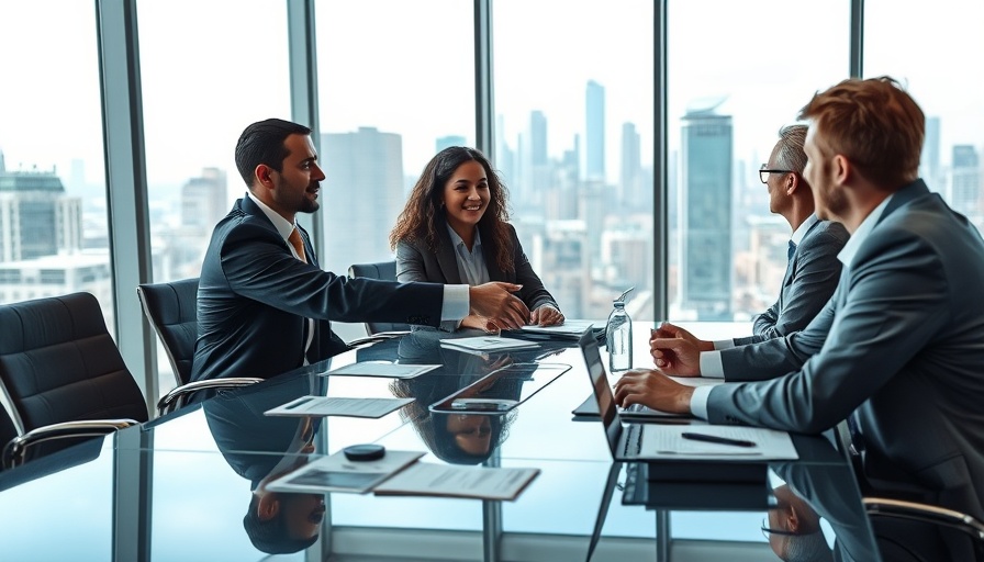 Executives discussing open-source DocumentDB database in a boardroom.