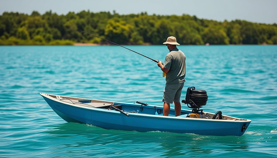 Angler fishing on a Pelican Kayaks on turquoise water.