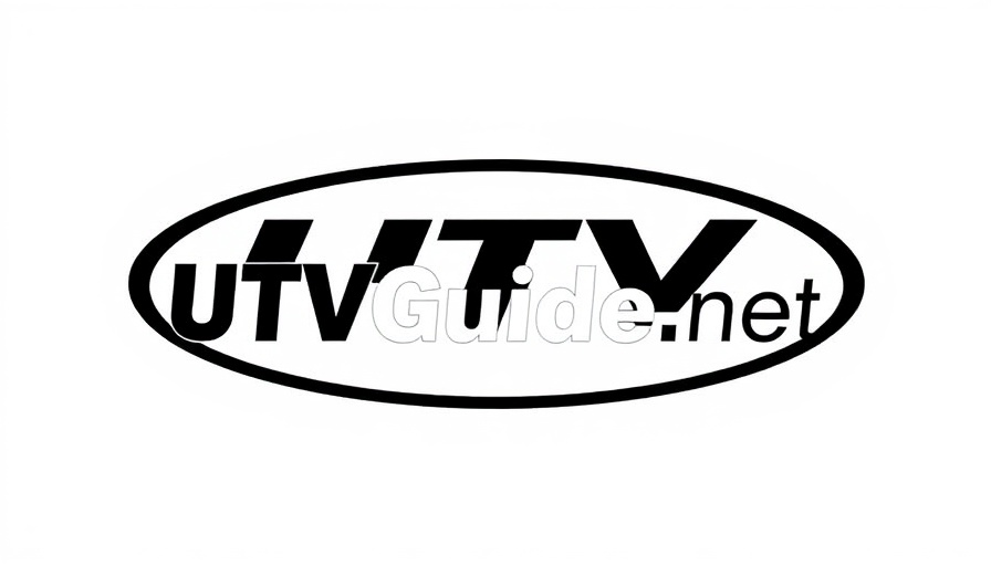 UTV Guide.net monochrome logo, oval-shaped minimalist design