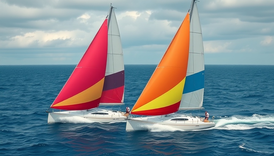 Sailboats racing on the ocean with balance issues, highlighting mistakes in sailing.