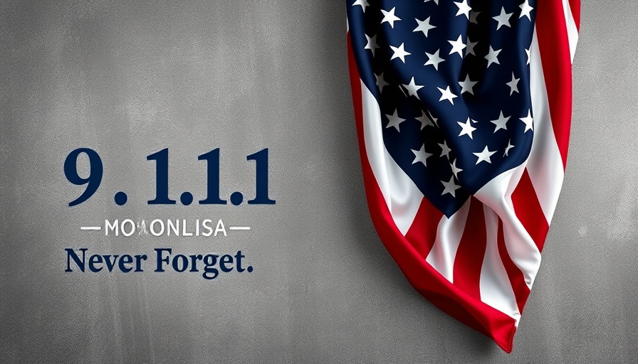American flag with '9.11.01 Never Forget' tribute for 9/11 Memorial Rides.