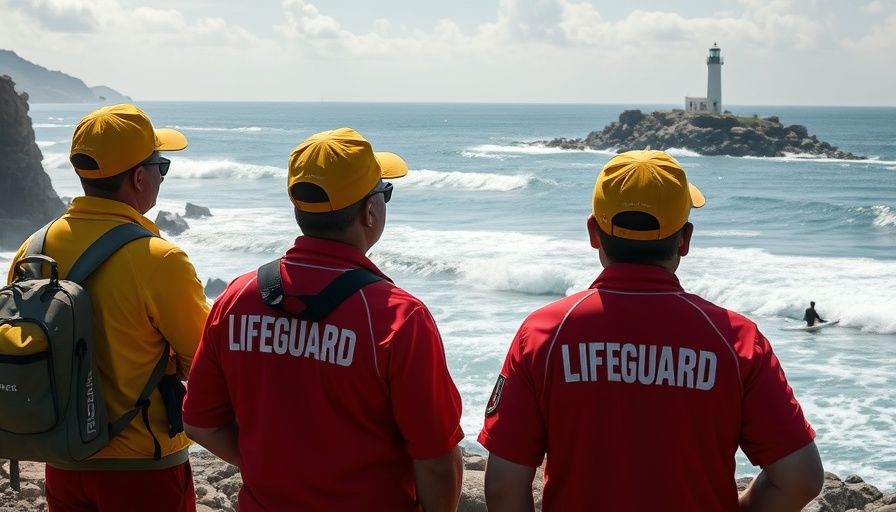 Lifeguards on Cornish beach ensuring surfing community safety.