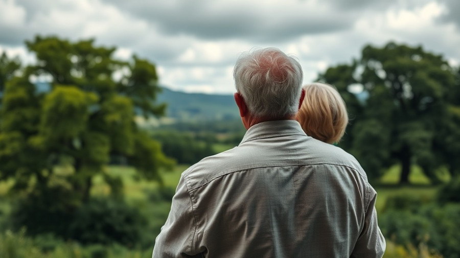 Resilience in North Carolina: older couple embracing in nature