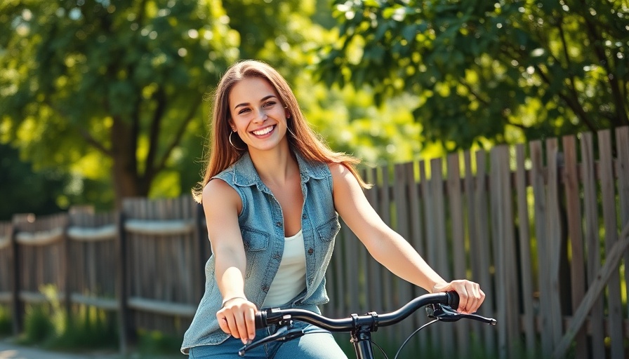 Teenager embracing sustainable actions by cycling outdoors