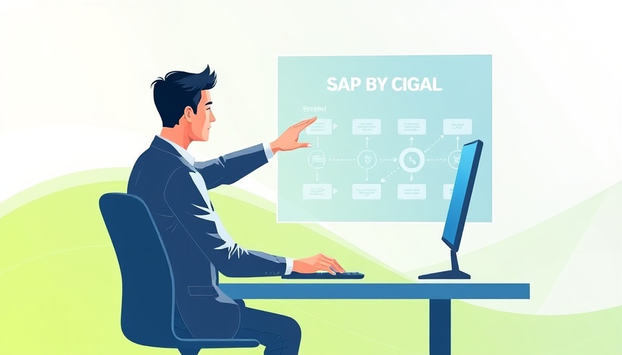 Illustration of global SAP workflows concept with process steps