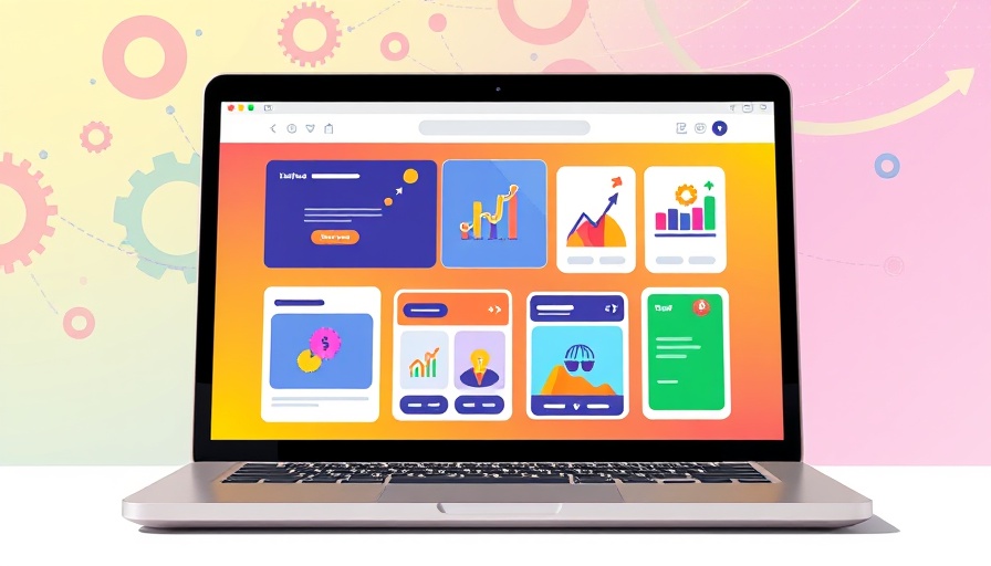 Colorful laptop interface showing templates for Employee Orientation Schedule.