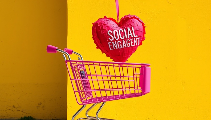 Vibrant pink cart with red heart piñata symbolizes social commerce authenticity.