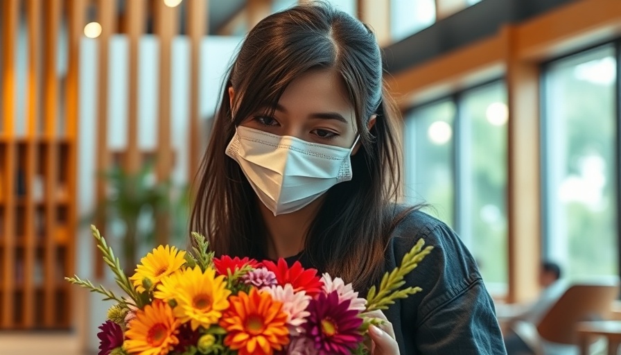 Young woman examines a floral bowl, boost post holiday sales