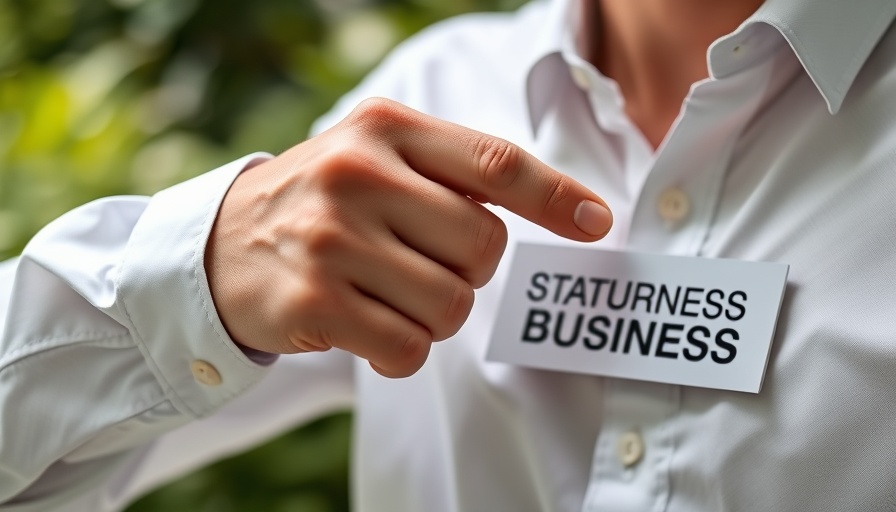 Close-up of startup business name tag, exciting franchise ideas.