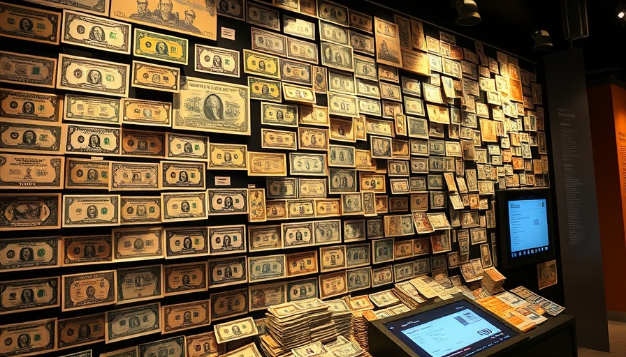 Historical currency exhibit at Museum of American Finance.