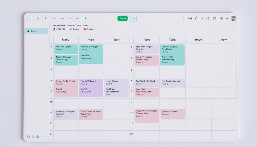Color-coded digital calendar for productive procrastination