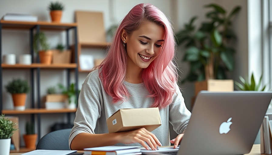 Local Marketing Strategies for Small Business: woman packaging orders at desk.