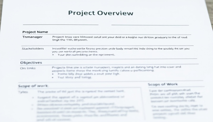 Structured project overview with scope of work template.