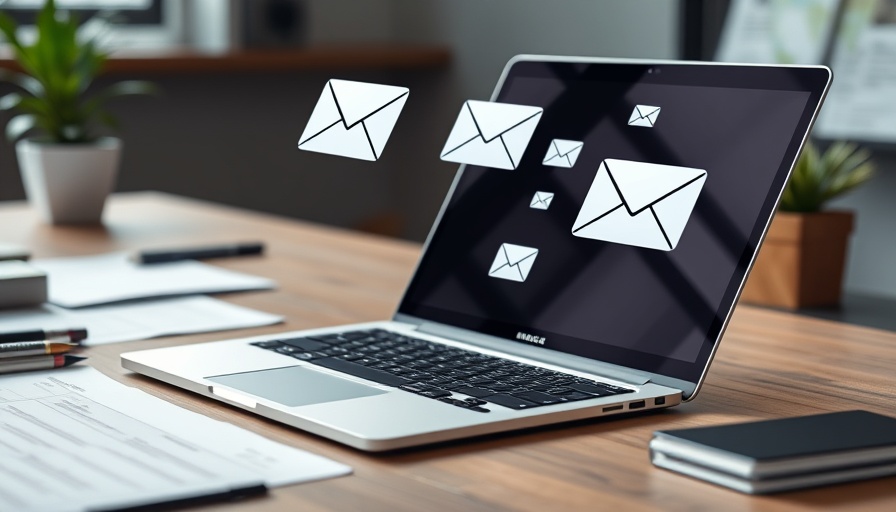Modern laptop with email notifications displaying email marketing trends 2025.