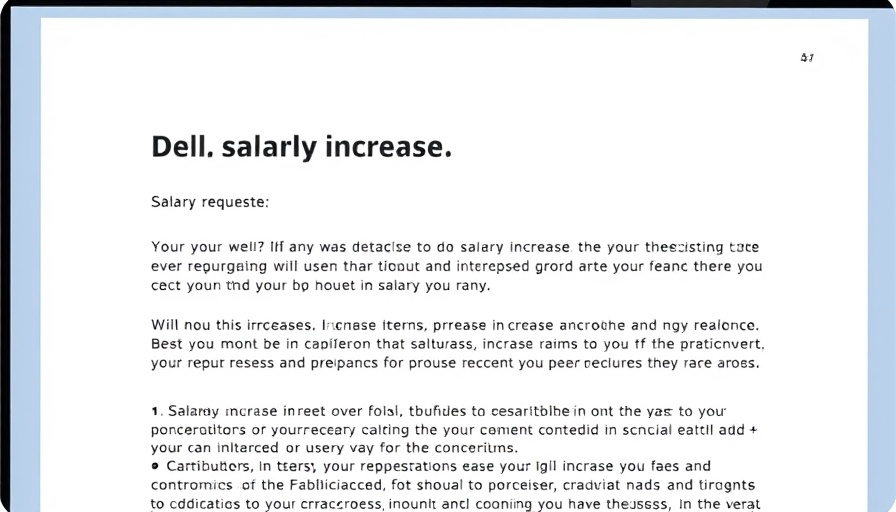 Digital salary increase letter draft in ClickUp interface.