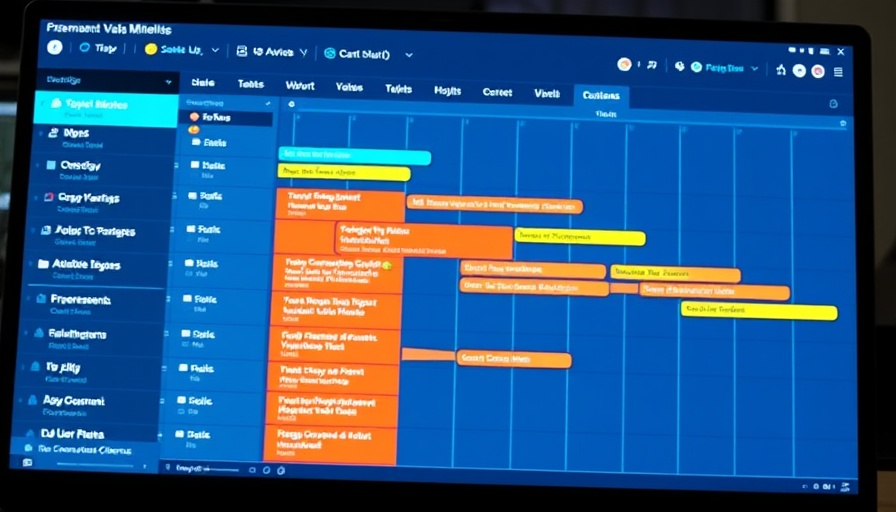 Gantt chart in Google Sheets displaying project tasks and timeline.