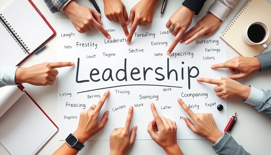 Illustration of essential leadership skills for small business owners with hands pointing.