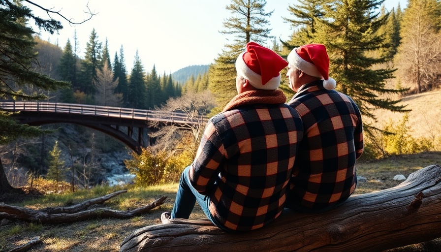 Couple in Santa hats enjoying nature, representing holiday strategies.