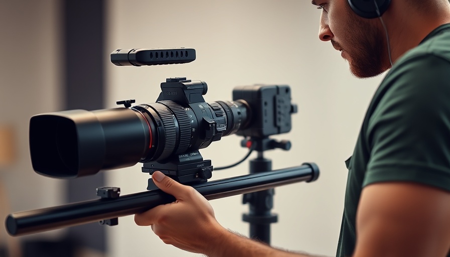 Person adjusting camera slider for Facebook slideshow creation