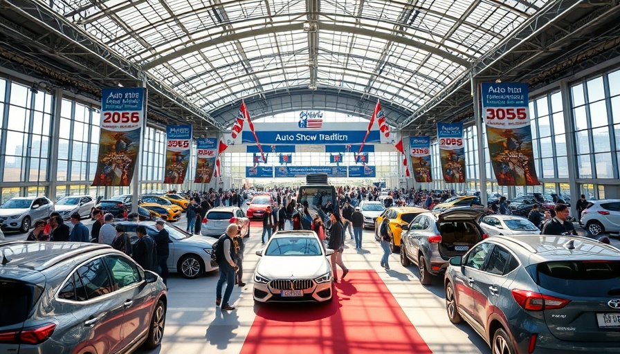 Auto show entrance showcasing customer acquisition strategies.