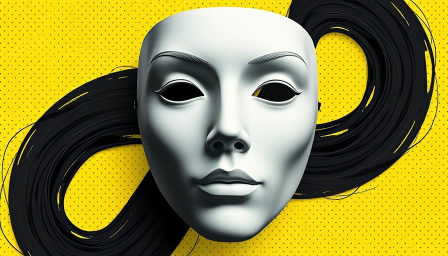 Abstract mask on dotted yellow background representing 2025 Employee Retention Strategies.