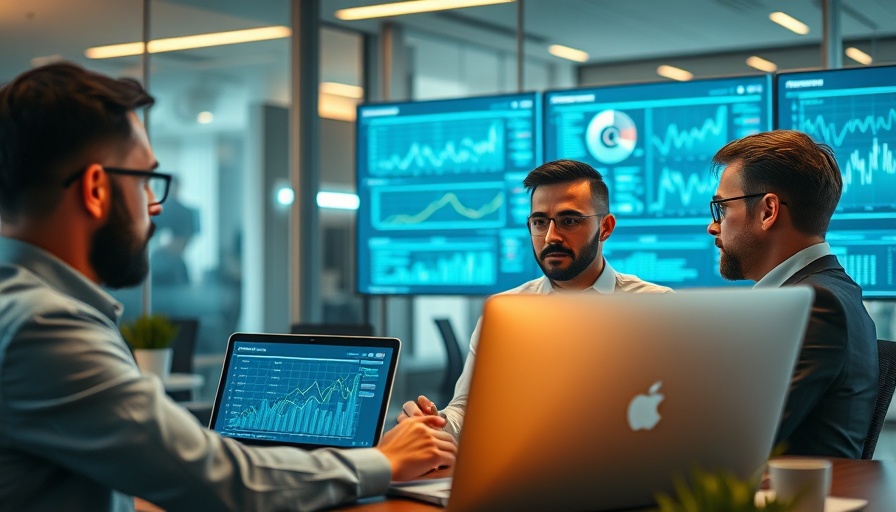 AI enhancing business growth strategy in a modern office.