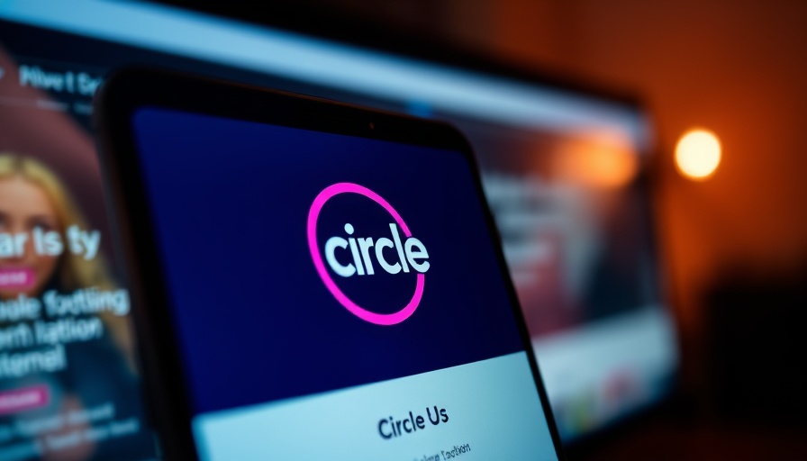 Close-up of Circle logo on smartphone screen, Ripple takeover bid.