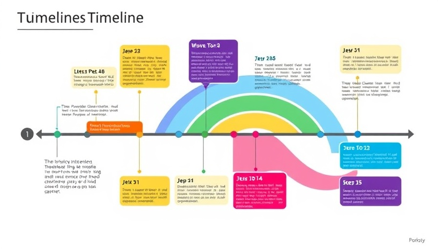 Colorful project timeline template for PowerPoint.